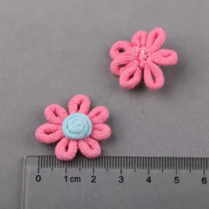 Handmade fabric flower DIY accessories, cute floral charms for hair clips, shoes and garments.