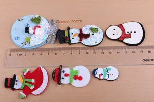 Weihnachten Schneemann DIY Haarklammer Zubehör Material, Filz Stoff Basteln Detail.