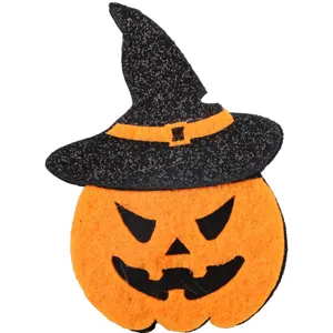 Halloween Kürbis Hexenhut Filz Aufnäher DIY Haarschmuck Kinder Party Deko Handwerk