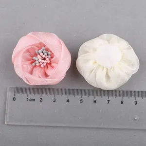 Handgemachte Chiffon Blumen DIY Zubehör für schöne Haarspangen und Kleidung Dekoration