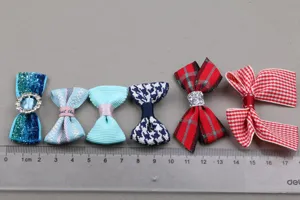 Kinder Haarschleifen Klammern Set, süße Schleifen Haarschmuck für DIY Styling, bunte Karos.