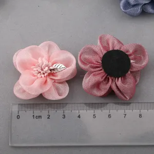 DIY handgemachte Organza Blumen Haarklammern und Kleidung dekoratives Zubehör Bastelbedarf