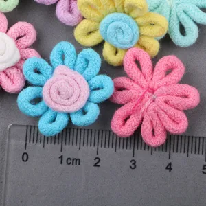 Handmade woven flower accessories fabric DIY floral appliques for clothing shoes crafts