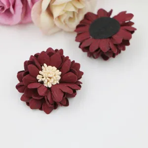 Handgemachte Mikrofaser Stoffblumen DIY Haarschmuck Handyhuelle Kleidung Schuhe Dekor.