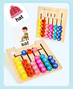 Montessori wooden letter maze toy for kids early English vocabulary learning and spelling skills.