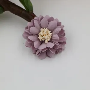 Handgemachte Mikrofaser Stoffblume DIY Zubehör in Lila für Haarschmuck und Schuhe Basteln.