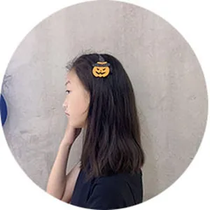 Fermaglio per capelli con zucca di Halloween per bambini simpatico accessorio per feste e uso.
