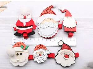 Weihnachten kinder haarspangen süsse weihnachtsmann haarnadeln festliche kopfbedeckung