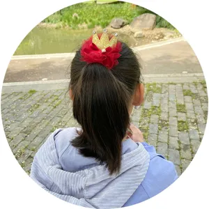 Molletta capelli corona rete bambina rosso brillante accessorio capelli principessa carina