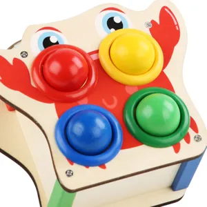 Wooden Pounding Bench Toy Early Education Color Matching Hammering Toy for Toddlers