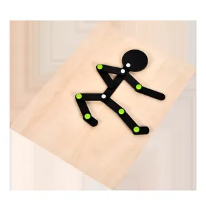 Wooden articulated little man puzzle toy for kids early education and brain training main view.