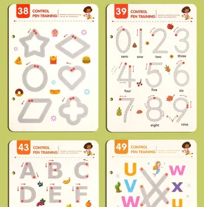 Cartes flash de controle du stylo pour enfants avec detail formes chiffres et lettres