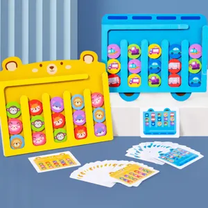Wooden Double Sided Logical Thinking Training Board Game Kids Educational Montessori Toy Color Pattern Matching Puzzle Gift