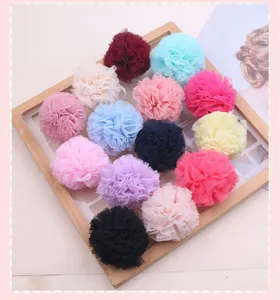 Bunte Tüll Pompoms für DIY Haarklammern Kleidung Zubehör und Taschen Dekoration Teile neu.