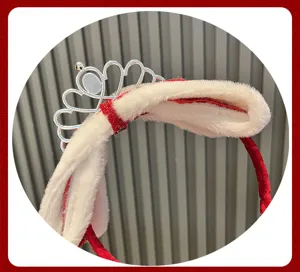 Cute kids crown plush headband for new year holiday party cute hair accessories gift