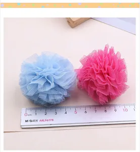 Bunte Netztupfen Pompon Bälle DIY handgemachte Haarschmuck Kleidung Dekomaterial Bulk