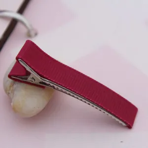 5cm DIY handgemachte Doppelzinke Haarspange Band gewickelt Krokodilklammer Haaraccessoire