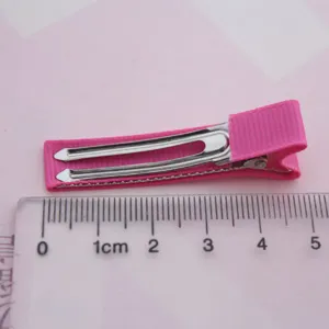 5cm rosa stoffummantelte krokodilklammer diy haarschmuck bastelmaterial zubehör für kinder