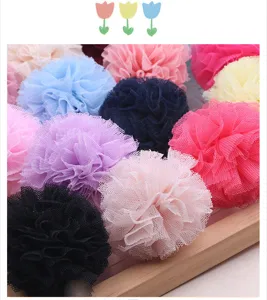 Bunte Tüll Netz Pompon Bälle für DIY handgemachte Haarschmuck Kleidung und Schuhe Dekoration.