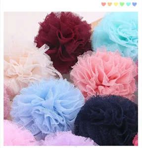 Bunte Netz-Pompons für DIY-Bastelarbeiten, Haarschmuck, Kleidungs- und Schuhdekoration.