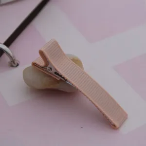 DIY 5cm rosa halb umwickelte Doppelzinke Krokodil Klammer Haarschmuck Zubehör für Styling.