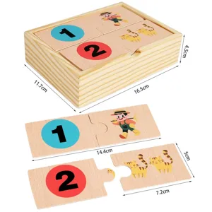 Wooden digital puzzle toy for kids early education, number matching and cognitive development.