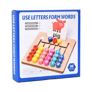 Montessori wooden letter maze toy for kids toddlers learning English words puzzle game tool