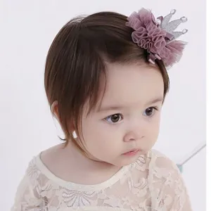 Grazioso fermaglio per capelli con corona tulle per bambina principessa accessori capelli