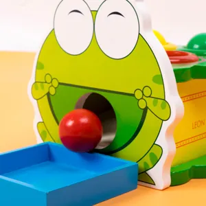 Wooden animal ball drop toy early education hammer pounding game for toddlers hand-eye coordination