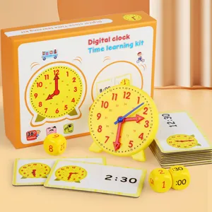 Wooden Digital Clock Early Education Learning Time Cognition Puzzle Board Set Montessori Educational Toy For Kids