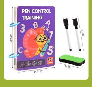 Livre d'entrainement au controle du stylo ensemble de marqueurs effacables pour enfants