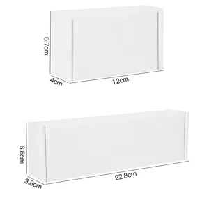 White rectangular plastic storage box organizer size specification detail diagram