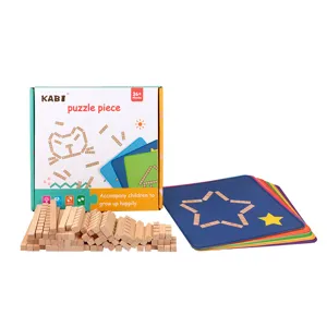 Wooden puzzle building blocks toy for kids early educational intelligence learning set