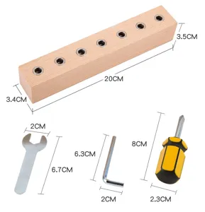 Montessori wooden screw toy set with tools, early learning educational busy board for kids.