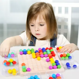 Kids Wooden Rainbow Color Elimination Board Game Educational Logic Thinking Concentration Training Toy Parent Child Interaction