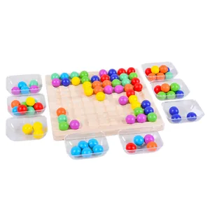Wooden color matching puzzle board game for kids logic thinking and concentration training main view