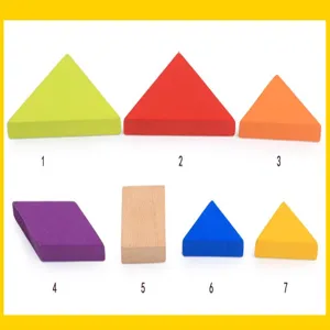 Wooden geometric shape blocks puzzle set for kids early educational learning toys game