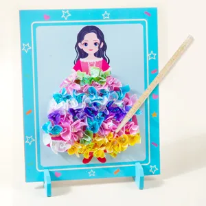 Kids DIY Poke Art Princess Dress Up Craft Kit Creative Toy for Girls Handmade Project
