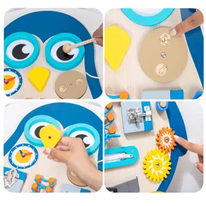 Wooden busy board baby early education toy sensory activity board fine motor skills