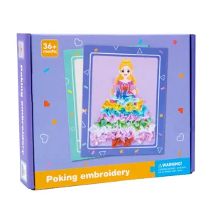 Kids DIY poking embroidery toy creative handmade princess dress up art craft kit for fun games