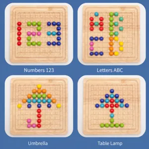 Kinderen houten kralen puzzelbord Montessori educatief speelgoed fijne motoriek.
