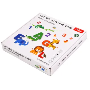 Kids early education letter number matching card 3D double sided puzzle toy package