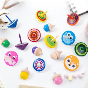 Ensemble de jouets en bois toupie pour enfants, soulagement du stress, jouet coloré.