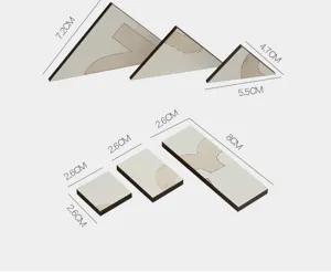 Montessori wooden math puzzle educational toy pieces with clear dimension size markings.