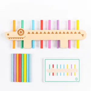 Montessori jouet en bois crocodile baton assortiment jeux educatifs precoces enfants
