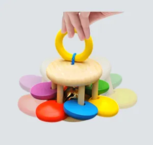 Jouet hochet bébé en bois instrument de musique Orff jouet d'éveil précoce multicolore
