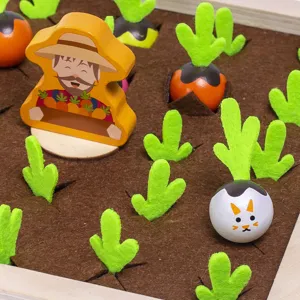 Gioco di Scacchi di Memoria di Verdure in Legno Giocattolo Educativo Montessori Fattoria Tirando Ravanello Gioco da Tavolo Bambini Giocattolo