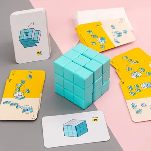 Blocchi di Costruzione del Modello Architettonico 3D in Legno Giocattolo da Tavolo Puzzle Educativo Per Bambini