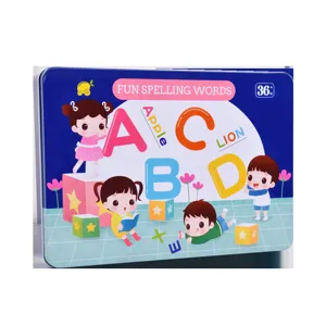 Kids educational magnetic spelling words box toy alphabet learning puzzle for early education