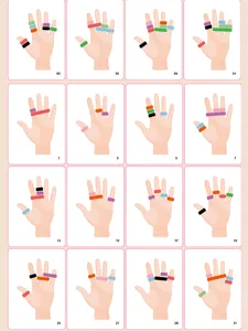 Kids ring tossing game cards color cognitive elastic rope interactive educational toy